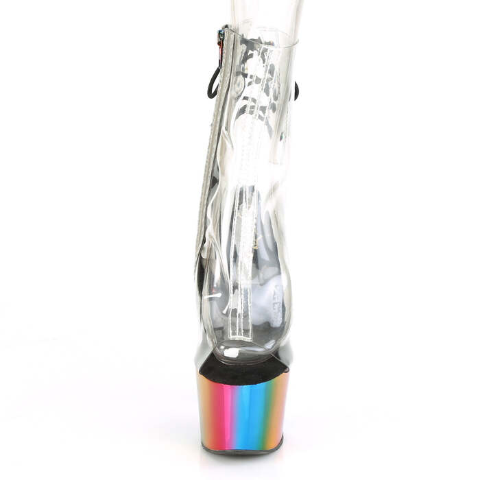 Ботинки Adore-1018RC *Каблук 7 дюймов, хромированный PF с открытым носком 2 3/4 дюйма, молния сбоку, прозрачный/многоцветный