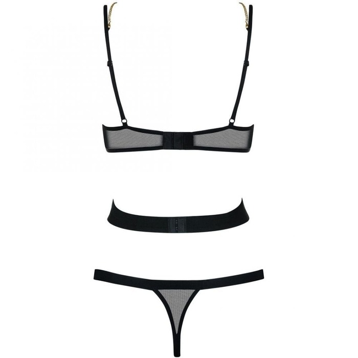 Боді зі шлейками чорний Obsessive BONDY TEDDY S/M