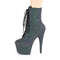 Чоботи Pleaser Adore-1020REFL на підборах 7 дюймів, черевики до щиколотки 2 3/4 дюйма зі шнурівкою спереду, збоку блискавка, зелені/фіолетові