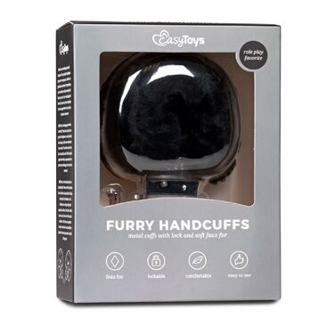Наручники EASYTOYS Furry Handcuffs - Black
