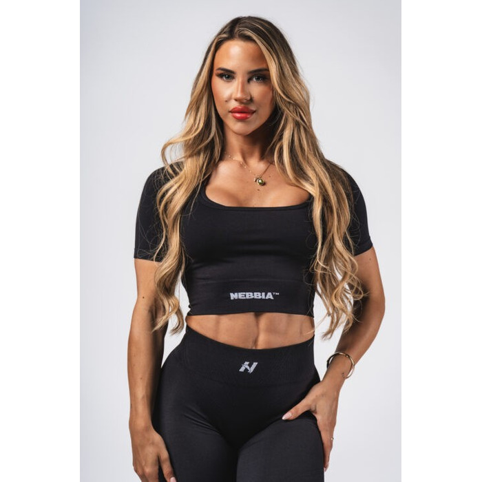 Топ Nebbia Shaping Crop Top FLOW SEAMLESS Black 499