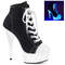Туфли-лодочки Pleaser Delight-600SK-02, каблук 6 дюймов, высота 1 3/4 дюйма, молния сбоку, чёрно-белые