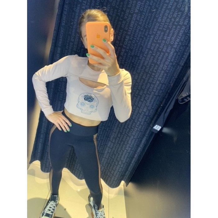 Топ Fitzona BROWN TOP WITH LONG SLEEVE ADN DETAIL ON CHEST