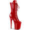 Ботинки Pleaser Flamingo-1050, каблук 8 дюймов, 4-дюймовые PF-сапоги до середины голени, шнуровка спереди, молния сбоку, красные
