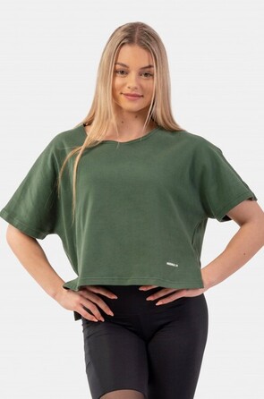Футболка Organic Cotton Loose Fit 'The Minimalist” Crop Top 417 Dark Green