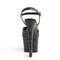 Босоніжки Pleaser Sky-309MMG на підборах 7 дюймів, 2 3/4 дюйма з ремінцем на щиколотці з міні-блискітками, чорні, з веганської шкіри/чорні