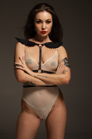 Портупея з крилами 'модель Black Angel 3', шкіра, ручна робота, чорний