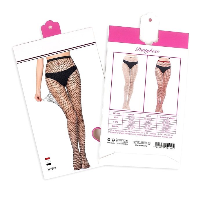 Колготки Star Night у сіточку, чорні, L-2XL