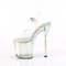 Босоніжки Pleaser Enchant-708HT на підборах 8 дюймів, з ремінцем на щиколотці 3 3/4 дюйма, прозорі/голографічні