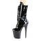 Ботинки Pleaser Flamingo-1050, каблук 8 дюймов, 4-дюймовые PF-сапоги до середины голени, шнуровка спереди, молния сбоку, чёрные