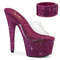 Шлепанцы Pleaser Bejeweled-712RS *Каблук 7 дюймов, 2 3/4 дюйма, декорированные шлепанцы PF RS с подходящей манжетой, прозрачные/фуксиевые