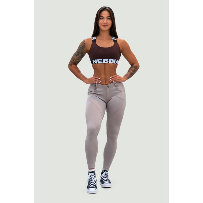 Топ Nebbia Medium-Support Criss Cross Sports Bra ICONIC Dark Brown 230