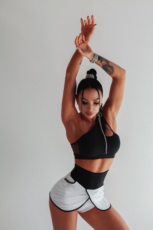 ТОП ONE SHOULDER BLACK TOP WITH FISHNET 14450