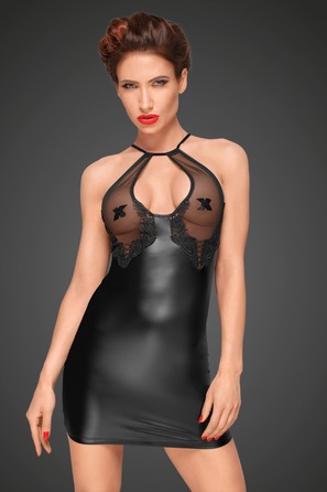 Сексуальное облегающее черное платье Noir Handmade F185 с прозрачным бюстом, M