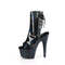 Ботильоны Pleaser Bejeweled-1018DM-7, каблук 7 дюймов, высота 2 3/4 дюйма, открытый носок и пятка, боковая молния, чёрные