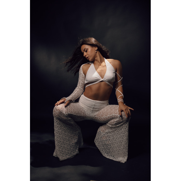 SILHOUETTE PANTS White Lace mesh_ біла сітка з мереживом