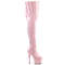 Сапоги Pleaser Adore-3063, каблук 7 дюймов, высота 6 см, эластичные сапоги до бедра со шнуровкой сзади, молния сбоку, нежно-розовый цвет