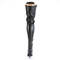 Сапоги Pleaser Seduce-3024, 12 см, D-образное кольцо, эластичные, BT, боковая молния, чёрная искусственная кожа