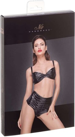 Трусы-шорты с декоративными складками Noir Handmade F176 черные, L