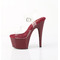 Босоніжки Pleaser Adore-708 на підборах 7 дюймів, з ремінцем на щиколотці 2 3/4 дюйма, прозорі/бордові