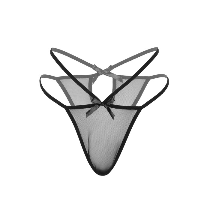 Трусики напівпрозорі з бантиками Daring Intimates Scarlett, чорний, S/M