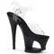 Босоніжки Pleaser Moon-708 *7 дюймів на підборах, 2 3/4 дюйма з вирізом PF з ремінцем на щиколотці, прозорі/чорні