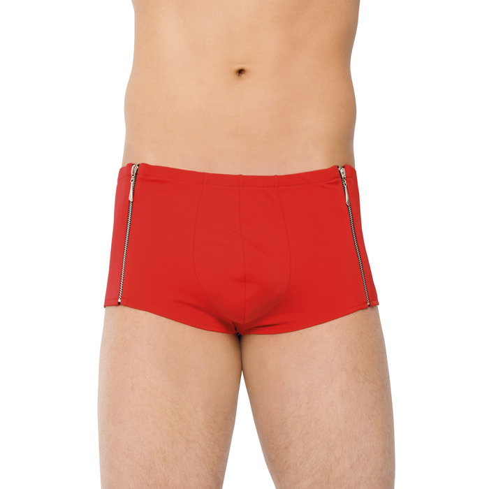 Труси-шорти із двома декоративними блискавками Soft Line Shorts 4500 червоні, M