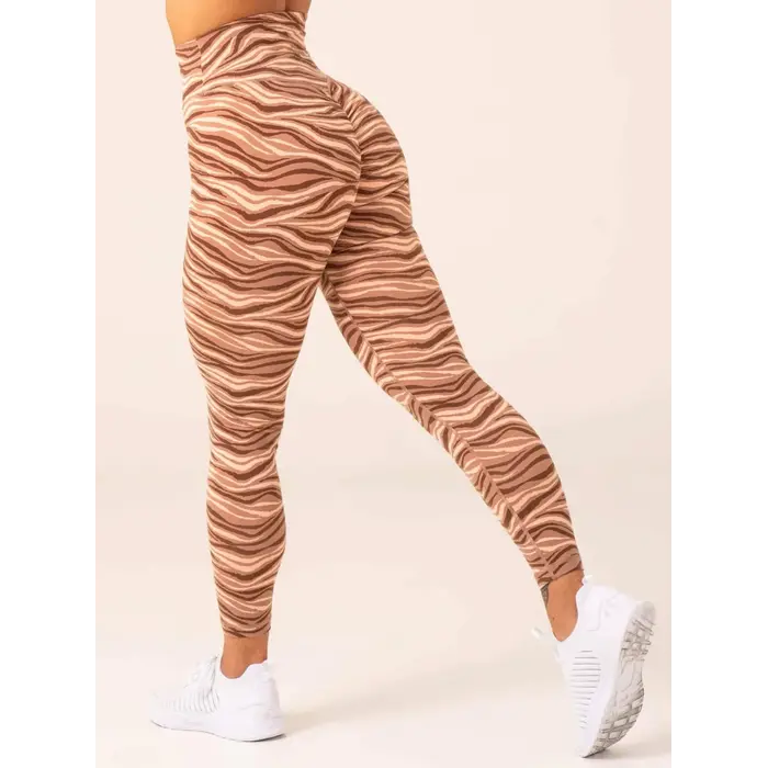 Леггинсы Ryderwear Unstoppable High Waisted Scrunch Leggings - Mocha Zebra