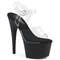 Босоножки Pleaser Adore-708, каблук 7 дюймов, ремешок на щиколотке шириной 2 3/4 дюйма, прозрачный/матовый черный