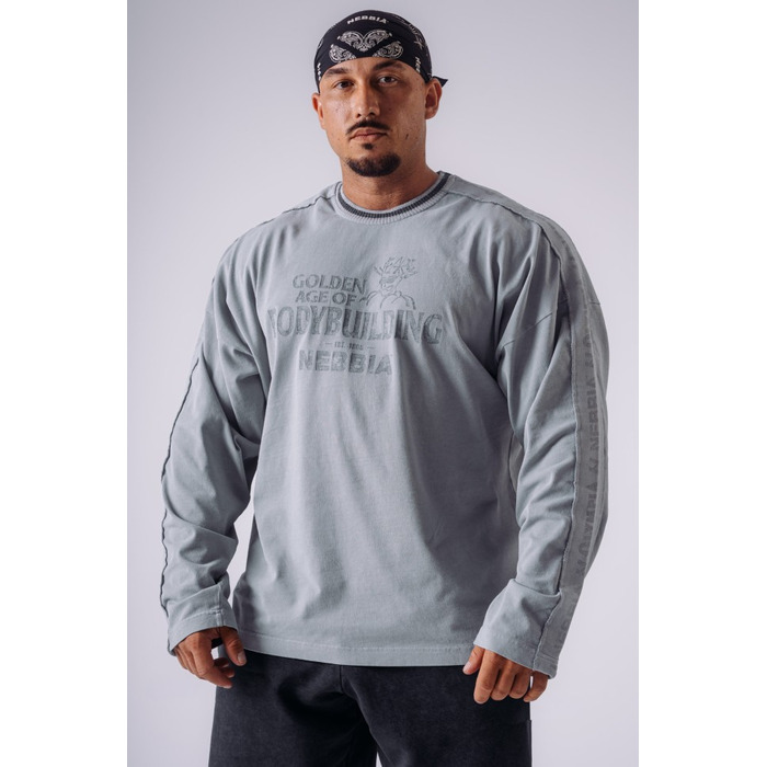Лонгслів чоловічий NEBBIA x Olympia Long Sleeve T-Shirt Light Grey 952
