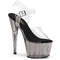 Босоніжки Pleaser Adore-708T на підборах 7 дюймів, тоновані босоніжки з ремінцем на щиколотці 2 3/4 дюйма, прозорі/сірі