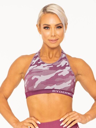 Топ Ryderwear Camo Seamless Sports Bra Burgundy