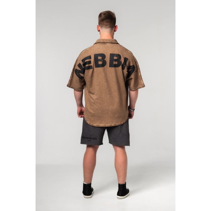 Сорочка Nebbia Washed-off Oversized Shirt 90s THROWBACK Light Brown 347