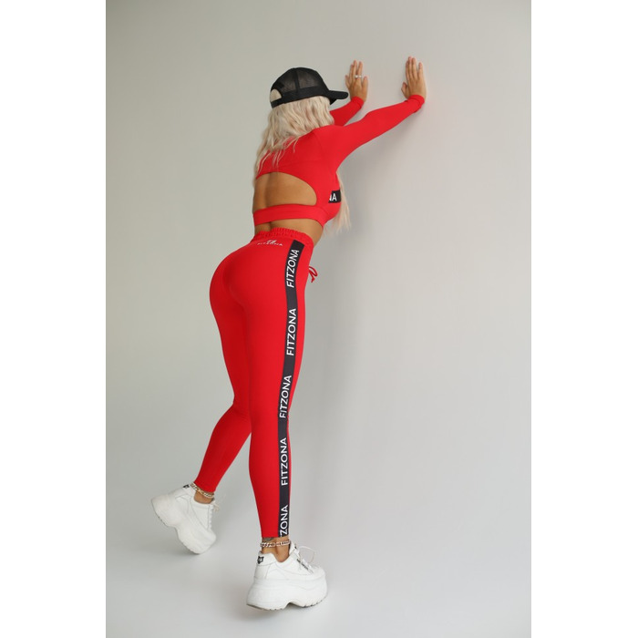 Топ Fitzona RED TOP WITH LONG SLEEVES AND ELASTIC DETAIL