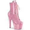 Ботинки Adore-1020GP, каблук 7 дюймов, 2 3/4 дюйма, шнуровка спереди, боковая молния, нежно-розовый