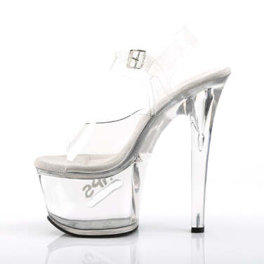 Босоніжки Tipjar-708-5 на підборах 7 дюймів, з ремінцем на щиколотці 2 3/4 дюйма, прозорі