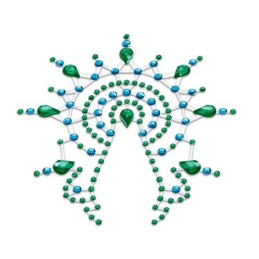 Украшения для груди и бикини со стразами Gloria Petits Joujoux, зелено-голубые