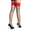 Чулки эротические в сеточку Star Night Fishnets, черные с красным кружевом