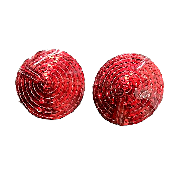 Пестисы на соски круглые Sunspice с пайетками, красные