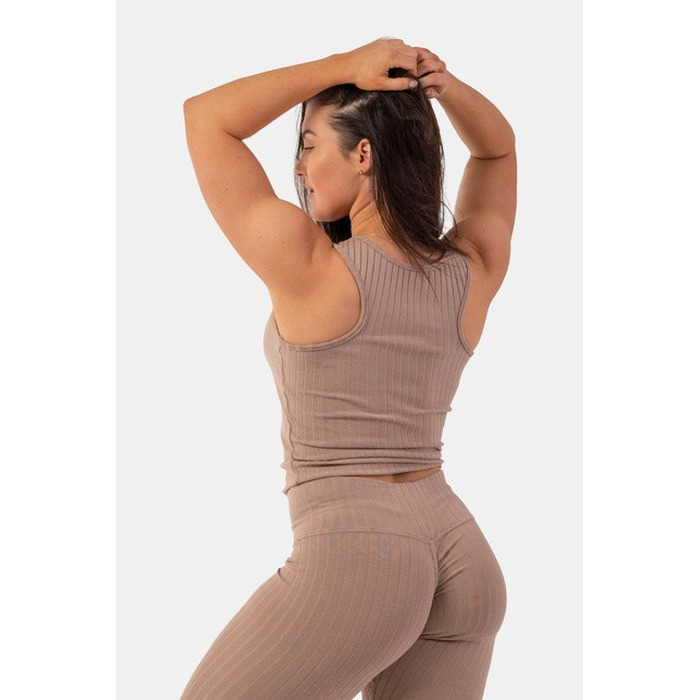 МАЙКА ORGANIC COTTON RIBBED TANK TOP BROWN 414 Beige