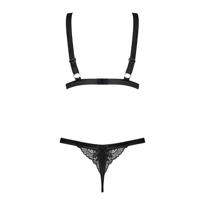 Комплект бюстгальтер и трусики Obsessive Eloissa set Black S/M