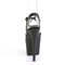 Босоніжки Pleaser Adore-724 на підборах 7 дюймів, з відкритим носком 2 3/4 дюйма та перехресними ремінцями, чорні, веганська шкіра/чорний колір