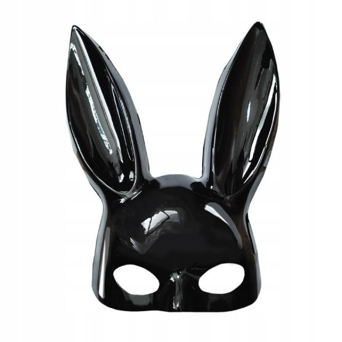 Маска кролика DS Fetish Play With Me глянцевая, чёрная