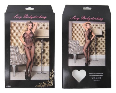 Комбинезон прозрачный Star Night с цветочным узором, черный