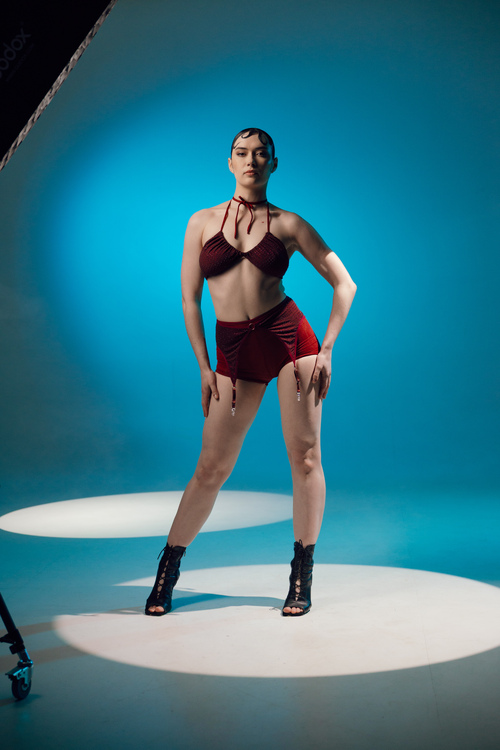 STARDUST top Burgundy shine_ бургунді стрази
