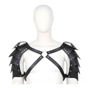 Мужская портупея с объемными плечами , экокожа, черная, One Size