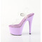 Босоніжки Pleaser Adore-708 на підборах 7 дюймів, босоніжки з ремінцем на щиколотці 2 3/4 дюйма, прозорі/лавандові
