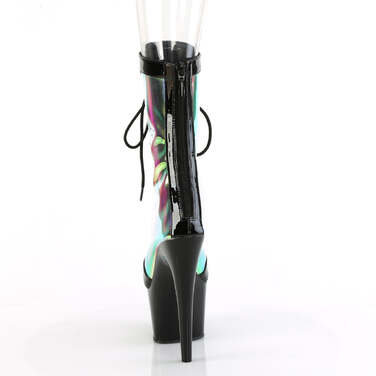 Ботинки Adore-1047, каблук 7 дюймов, 2 3/4 дюйма, шнуровка спереди, молния сзади, чёрные