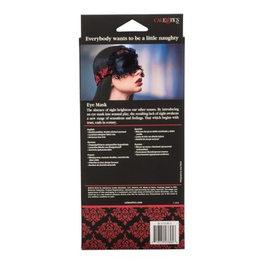 Маска на очі з мереживом та стрічками у візерунок Scandal California Exotic чорно-червона