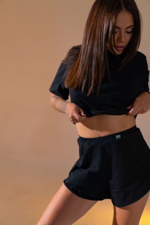 Кроп-топ оверсайз (cotton) & шортики Tuto